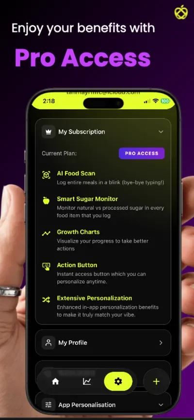 SinSugar App Interface Screenshot 10 - AI Calorie Tracker & Health Coach